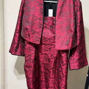 Lane Bryant Red and Black Floral Jacket